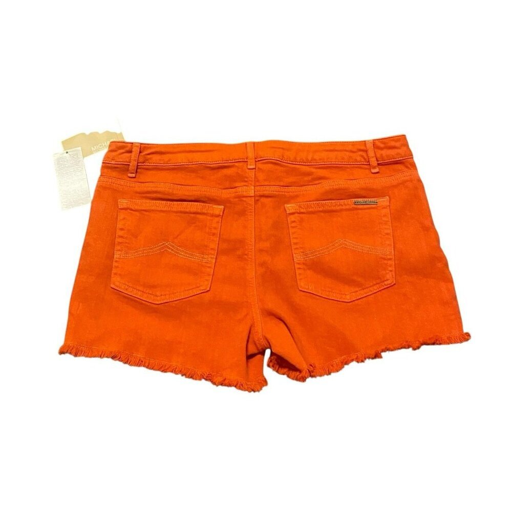 Michael Kors Shorts Denim Women’s‎ 10 Orange 3” Inseam Frayed Hem $80 NWT - Picture 2 of 8